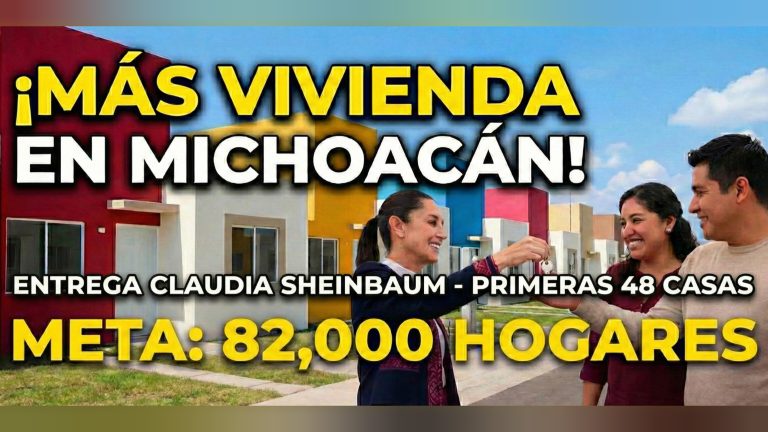 Sheinbaum eleva meta de vivienda en Michoacán: entrega las primeras 48 casas en Morelia