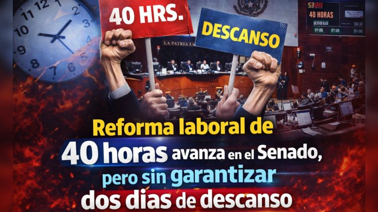 Reforma laboral de 40 horas avanza en el Senado, pero sin garantizar dos días de descanso